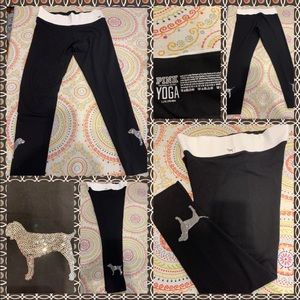 BNWOT Pink Victoria’s Secret Bling Yoga Leggings